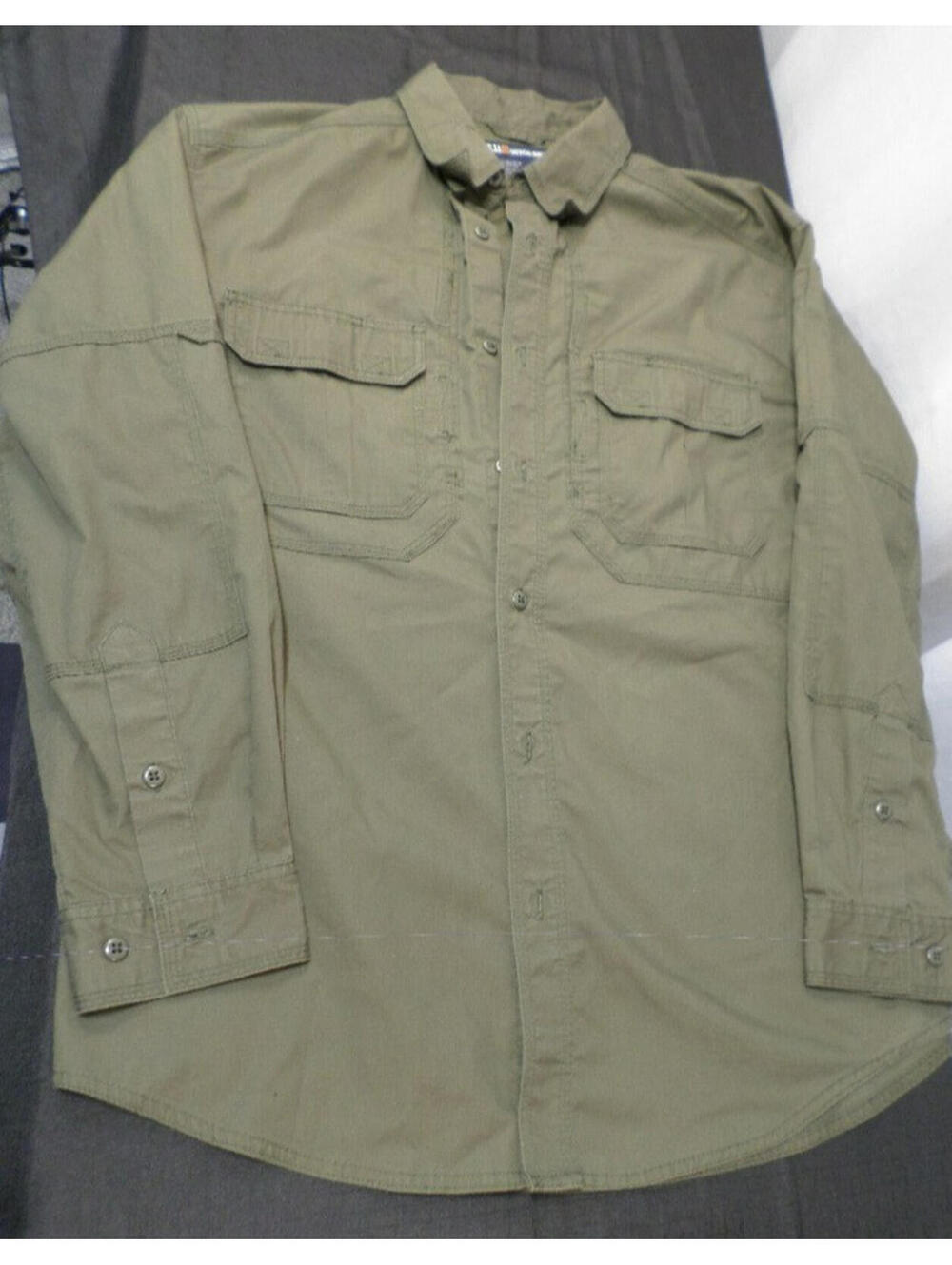 5.11 511 TACTICAL LONG SLEEVE BUTTON UP TAN SHIRT SIZE LARGE/REGULAR